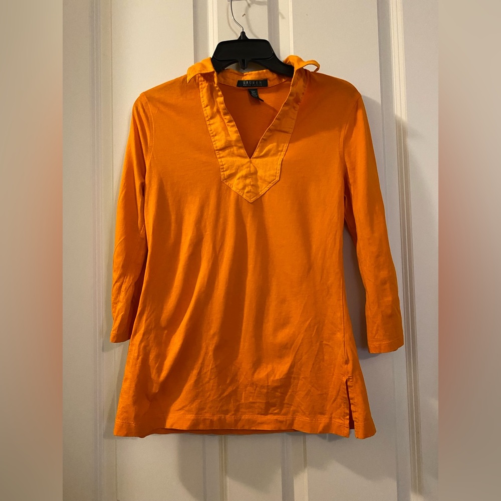 Ralph Lauren Womens Orange Women's Top size small